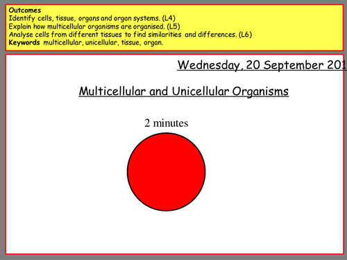 Unicellular and Multicellular Organisms (LA or SEN)