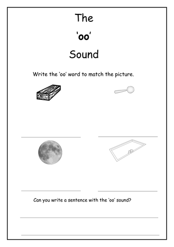 Phonics: oo sound worksheet
