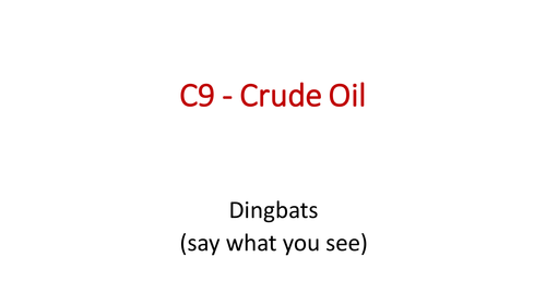 Rates of reaction and Oil and fuel Dingbats