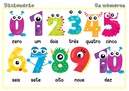 Portuguese picture dictionary - numbers