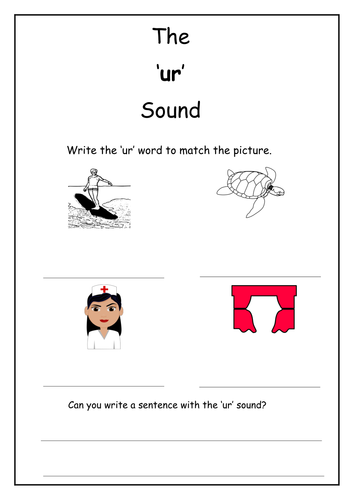 Phonics: ur sound worksheet