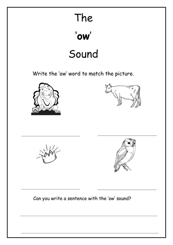 Phonics: ow sound worksheet