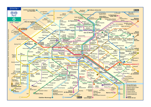 Paris Metro map and questions