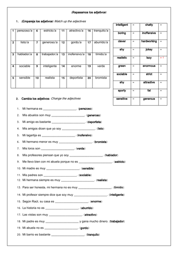 spanish-ks4-ks3-adjective-agreement-revision-writing-practice-by-rl6