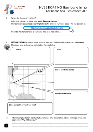 Hurricane Irma Worksheet