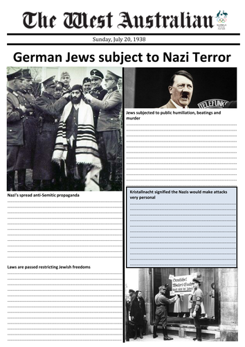 Newspaper front page - The Holocaust