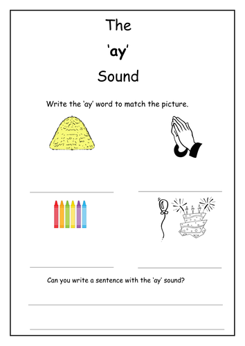 Phonics: ay sound worksheet | Teaching Resources