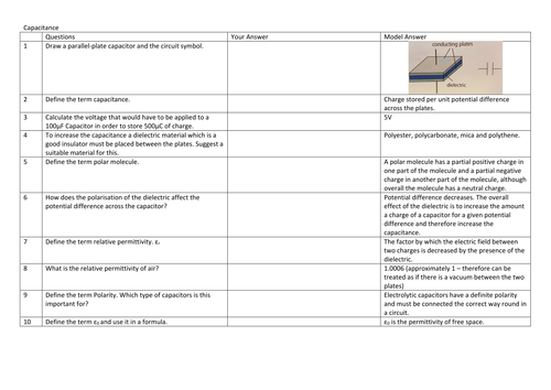 AQA Alevel Physics - 10 Quick Questions - Capacitance and Magnetic Fields