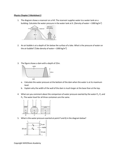 pressure air questions test Pressure Solid Worksheets and by Density, Liquid