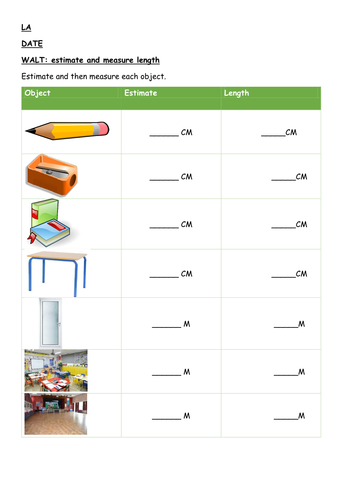 Estimate and measure length - Year 2/3/4 maths - Differentiated 3 ways - Plan and resources