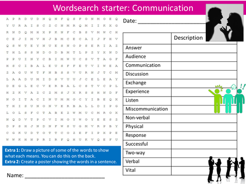 Drama Communication Keyword Wordsearch Crossword Anagrams Brainstormer Starters Settlers