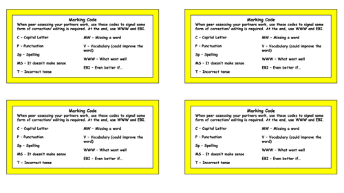 Peer Marking Code English