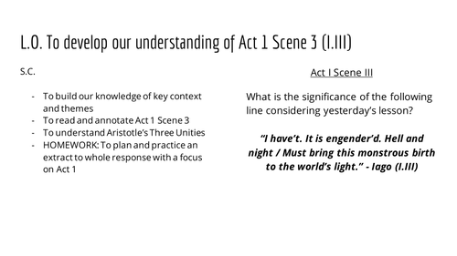 Othello - Lesson 5 - Act 1 Scene 3 - Morality Plays (Evil and Dark vs Light) + Practice Q