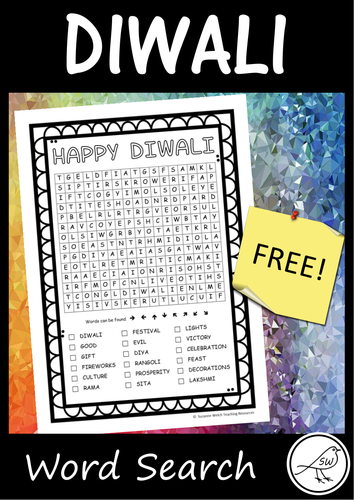 Diwali - Word Search - FREEBIE