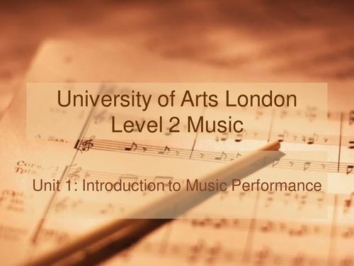 UAL Level 2 Music – Introduction to Music Performance