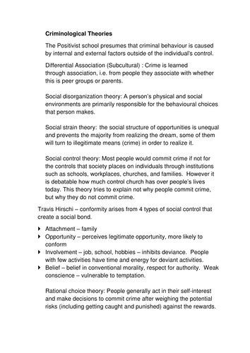 Criminological Theories