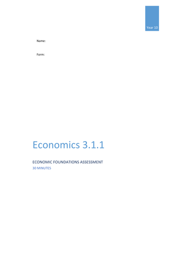 3.1.1 Economic Foundations