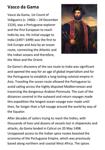 Vasco da Gama Handout