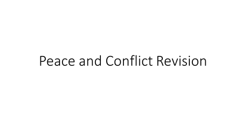 AQA Peace & Conflict revision activity booklet Religious Studies A