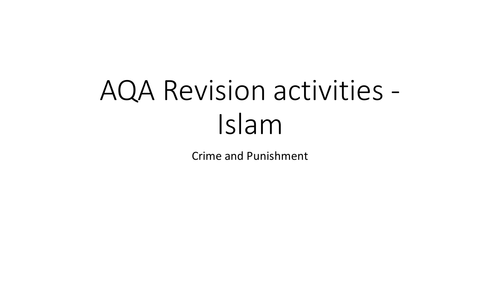 Islam Crime and Punishment revision AQA A