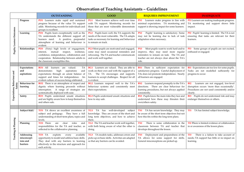 Observation of Learning Support Assistants