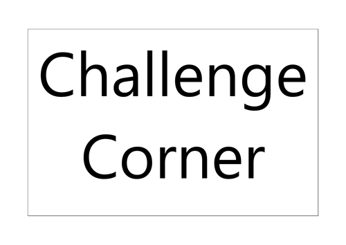 Challenge and Extension activities for all subjects
