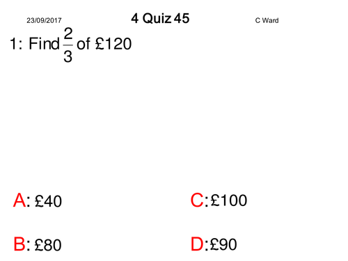 WHOLE LESSON: ONE AS A FRACTION OF ANOTHER