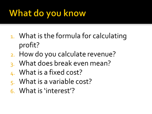 9-1 GCSE Short and long term sources of finance