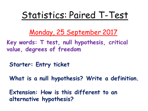 Paired T-test lesson