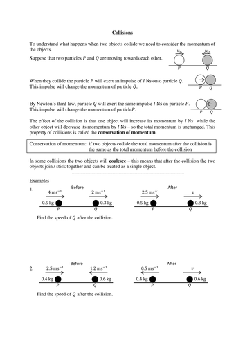 inelastic-collision-worksheet