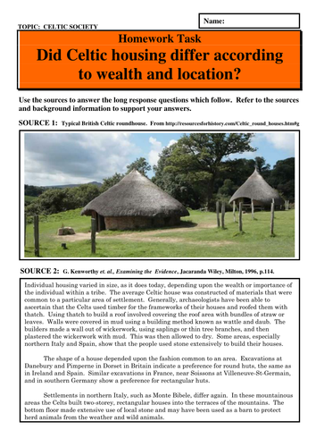 Did Celtic housing differ according to wealth and location?