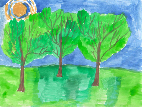 A landscape with trees.