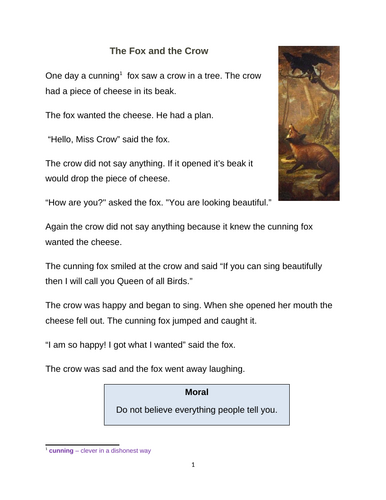 Aesop's Fables: The Fox and the Crow