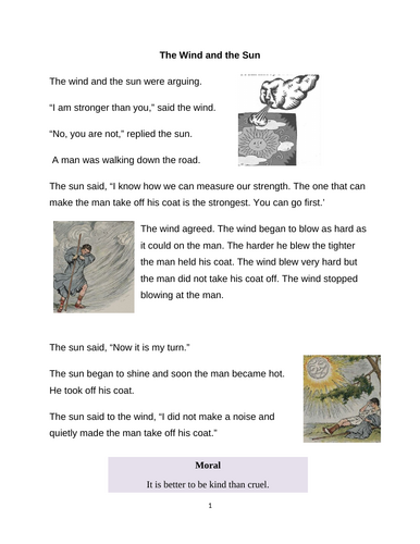 Aesop's Fables: The Wind and the Sun