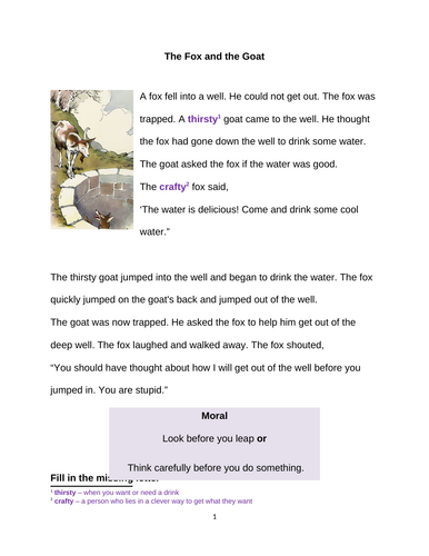 Aesop's Fables: The Fox and the Goat