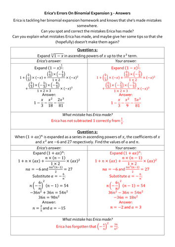 Erica's Errors On Binomial Expansion 3