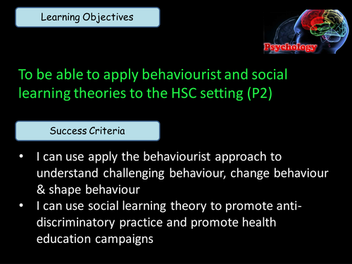 Applying Behaviourist and Social Learning Theory to Health and Social Care (Unit 11 BTEC Level 3)