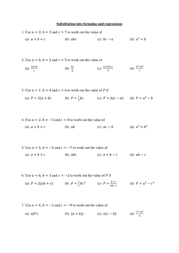 substitution-worksheet-teaching-resources