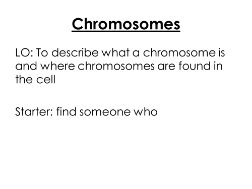 New AQA biology Chromosomes lesson