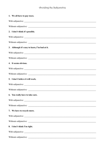 French practice subjunctive