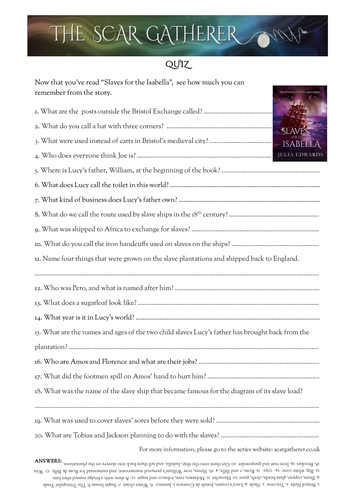 Quiz to accompany Slave Trade class reader