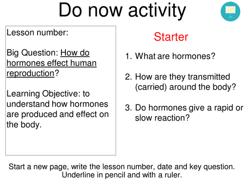 Lesson on Hormones and human sexual development (AQA GCSE)