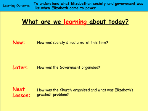 Elizabeth's problems in society and Government