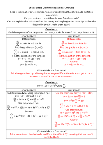 Erica's Errors On Differentiation 2