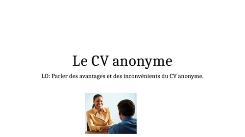 Quelle aide pour les marginalisés? Le CV anonyme
