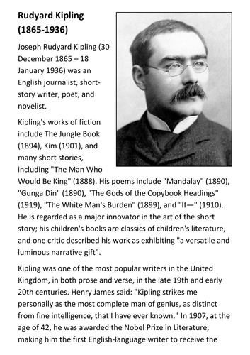 Rudyard Kipling Handout