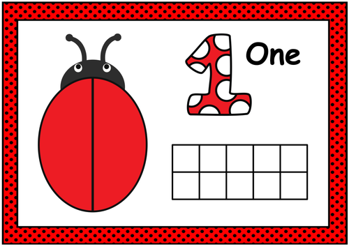 Ladybug Playdough Mat- Numbers (0-20) with Ten Frames