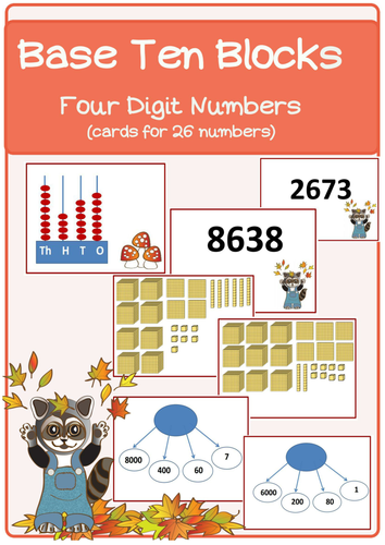 Base Ten Blocks---Four Digit Numbers (English)