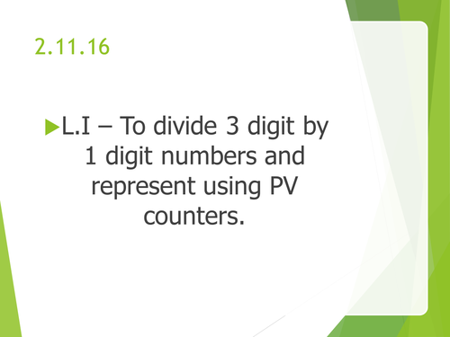 Long Division with Place Value counters - UKS2