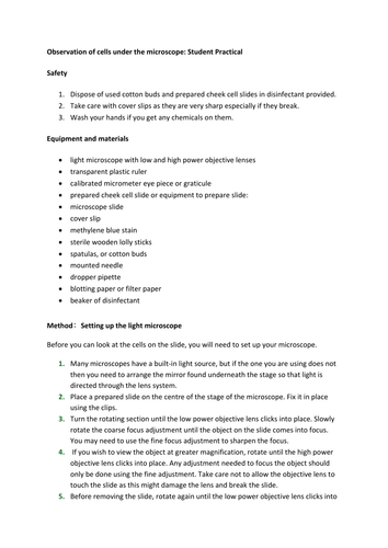 AQA 9-1 B1.1 The world of microscopes lesson